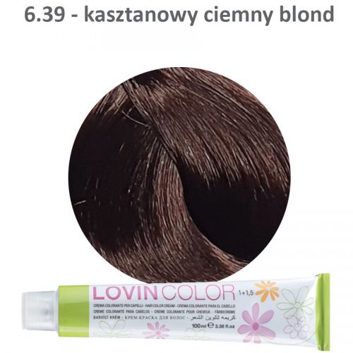 LOVINcolor 6,39 kasztanowy ciemny blond farba 100ml