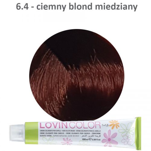 LOVINcolor 6,4 miedziany ciemny blond farba 100ml
