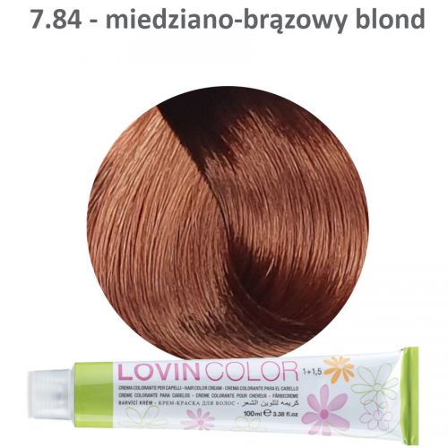 LOVINcolor 7,84 miedziano-kasztanowy blond farba 100ml