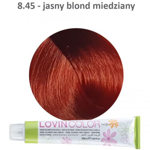 LOVINcolor 8,45 miedziany jasny blond farba 100ml