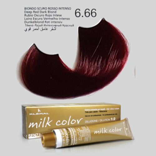 KLERAL milk color 6,66 ciemny blond intensywnie czerwony 100ml