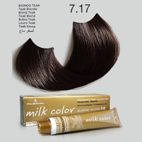 KLERAL milk color 7,17 tekowy blond farba 100ml